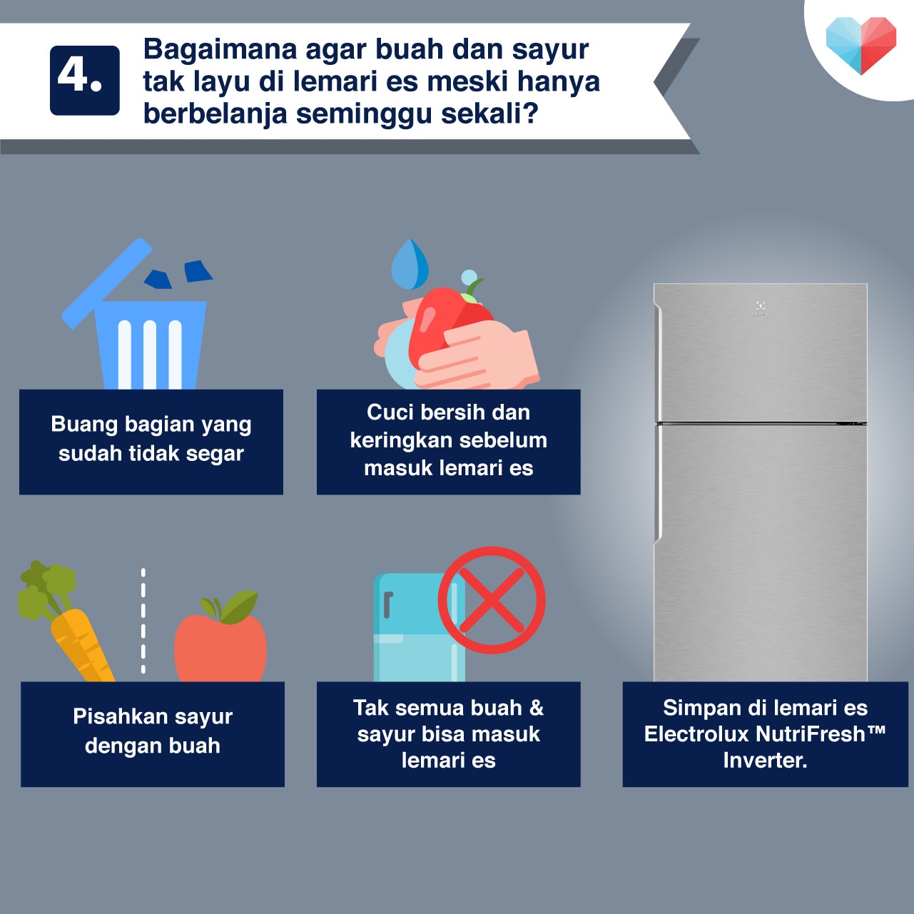 Tips jaga sayur dan buah tidak layu walau belanja seminggu sekali