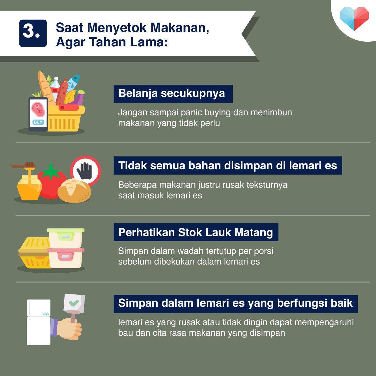 Tips menyimpan stok makanan tahan lama

