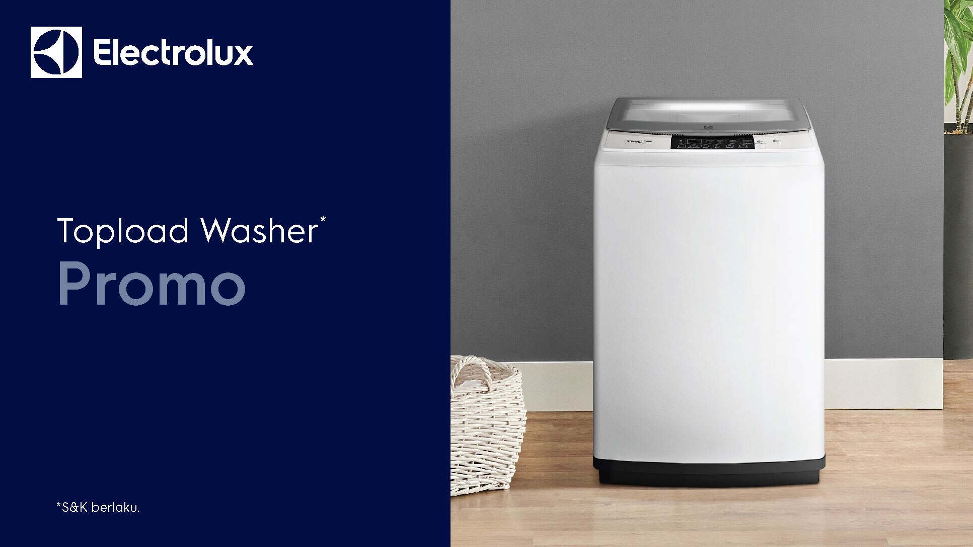 Top load washing machine promo Cash discount Electrolux Indonesia