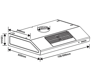  Cooker  Hood  Slimline 90cm EFT9516X Electrolux Indonesia