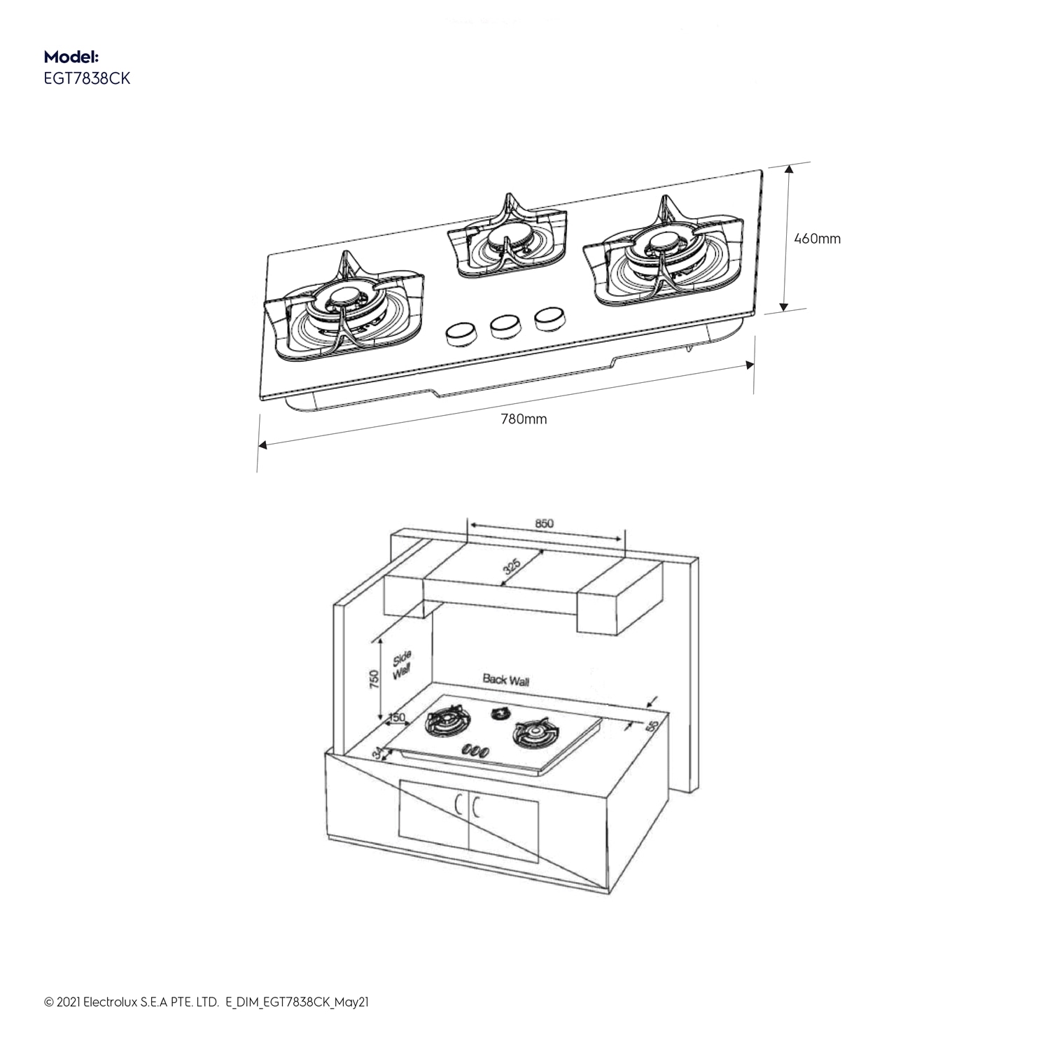 EGT7838CK dimension guide