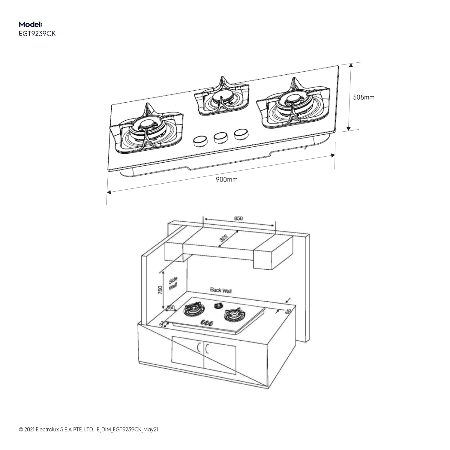 EGT9239CK dimension guide
