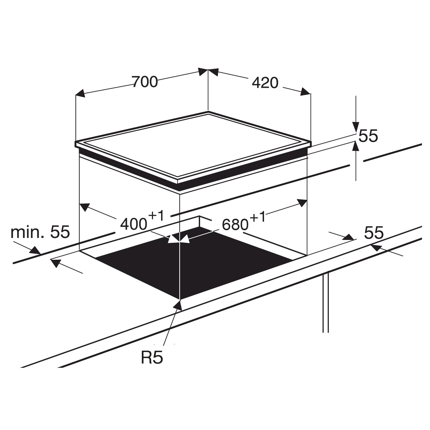 EHI7260BB dimension guide