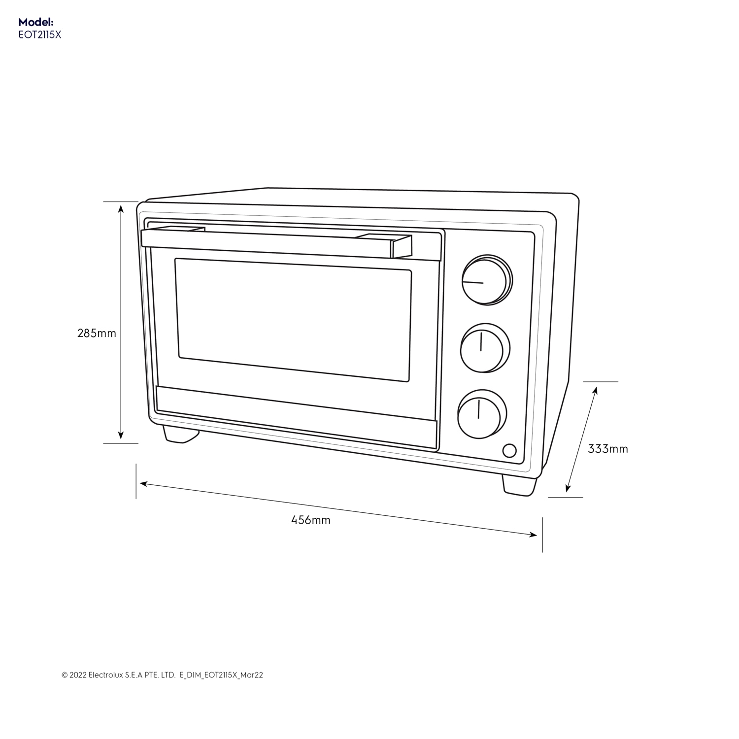 21L freestanding electric oven EOT2115X Electrolux Indonesia