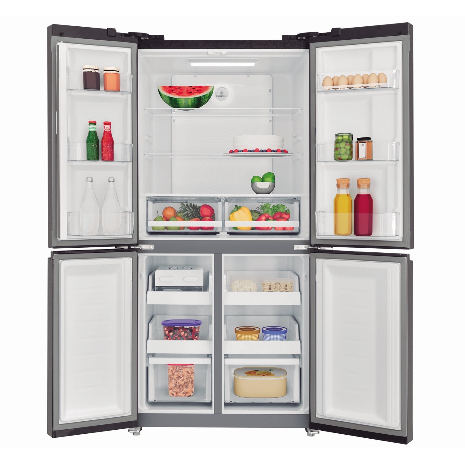 496L French door refrigerator EQE4900AB Glossy dark steel