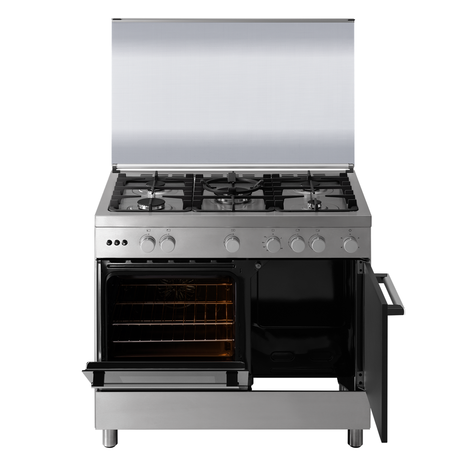 Kompor freestanding UltimateTaste 700 90cm dengan kompor gas dan oven gas 62L EKG9686X